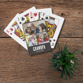 Opa heeft zwarte grunge script 3 foto opgericht pokerkaarten