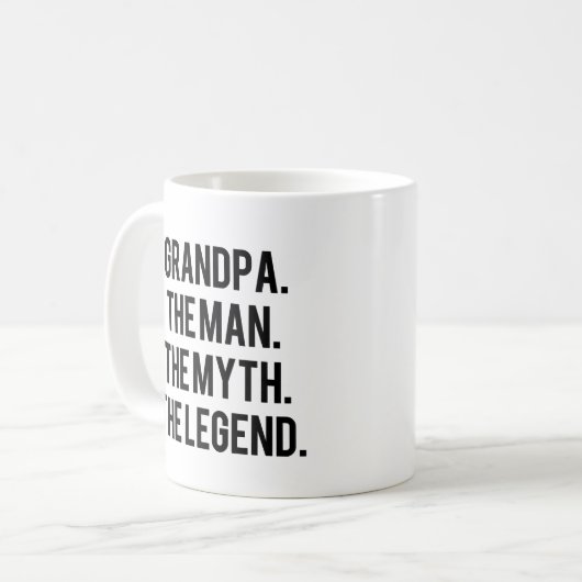 Opa het Man de Myth de Legend grappige modebok Koffiemok (Voorkant links)