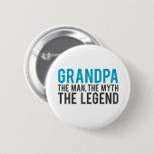 Opa, het Man, de Myth, de Legende Ronde Button 5,7 Cm (Voorkant /achterkant)