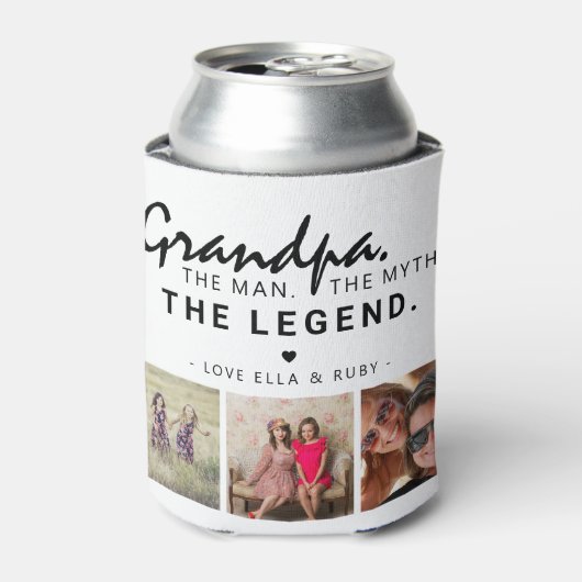 Opa. Het Man. De mythe. De Legende. 3 Foto Blikjeskoeler (Blikje Voorkant)