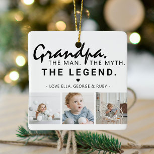 Opa. Het Man. De mythe. De Legende. 3 Foto Keramisch Ornament