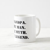 Opa Het Man De mythe De Legende Aangepaste tekst Koffiemok (Voorkant rechts)