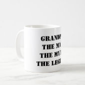 Opa Het Man De mythe De Legende Aangepaste tekst Koffiemok (Voorkant links)