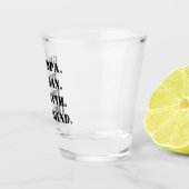Opa Het Man De mythe De Legende Aangepaste tekst Shot Glas (Rechts)