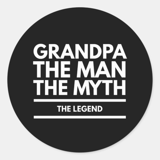 Opa het Man de mythe de legende Ronde Sticker (Voorkant)