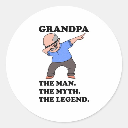 Opa het Man de mythe de legende Ronde Sticker (Voorkant)
