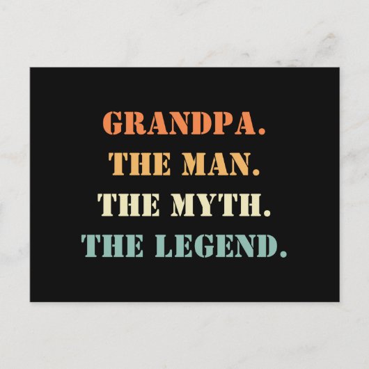 Opa het Man de mythe de Legende Vaderdag Briefkaart (Voorkant)