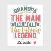 Opa - het Man, de mythe, de Vissende leger Sticker (Vel)