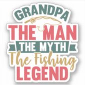 Opa - het Man, de mythe, de Vissende leger Sticker (Voorkant)