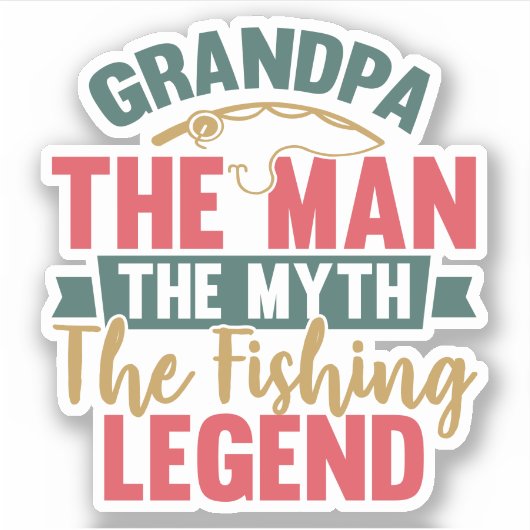 Opa - het Man, de mythe, de Vissende leger Sticker (Voorkant)