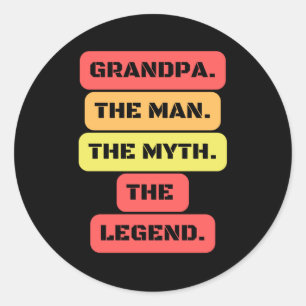 opa het man de mythe van de legende ronde sticker