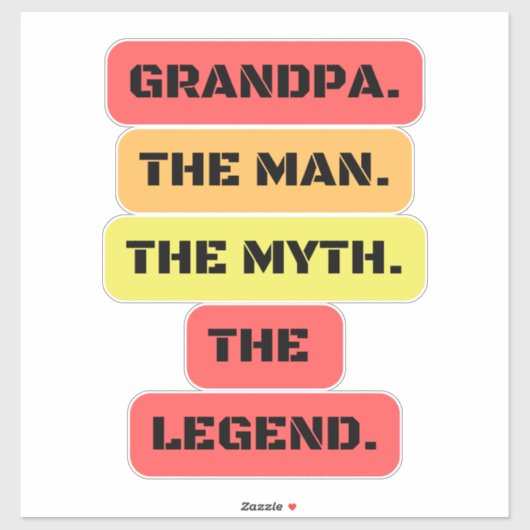opa het man de mythe van de legende sticker (Vel)