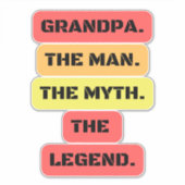opa het man de mythe van de legende sticker (Voorkant)