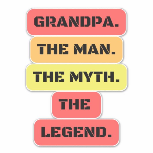 opa het man de mythe van de legende sticker (Voorkant)