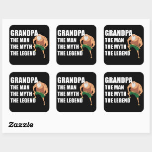 Opa Het Man, Myth, Legend - Vaderdag Grappig Vierkante Sticker