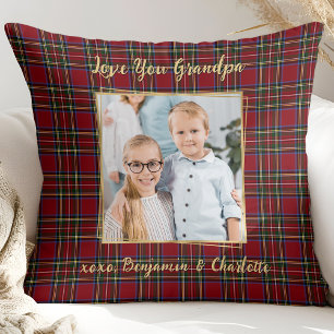 Opa Holiday Plaid Gepersonaliseerde Foto Kerstmis Kussen