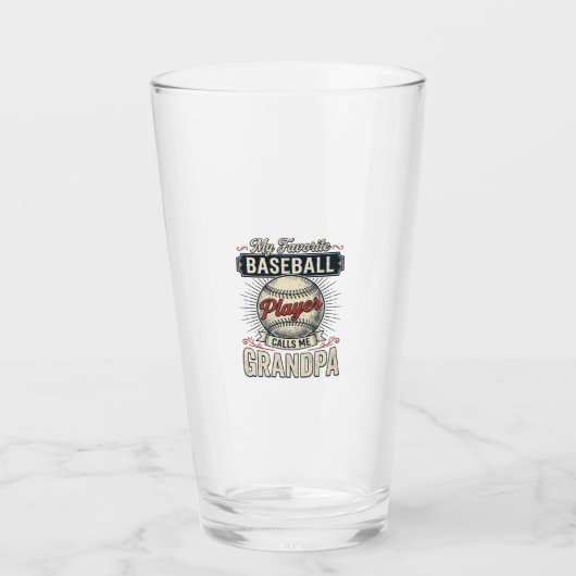 Opa-honkbal vintage graveershirt ontwerp_1 glas (Voorkant)