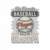 Opa-honkbal vintage graveershirt ontwerp_1 sticker (Voorkant)