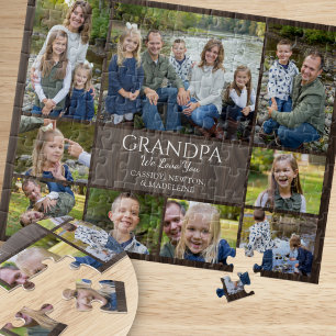 Opa houdt van jou kleinkinderen foto collage legpuzzel