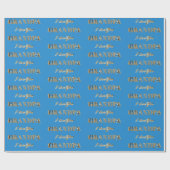 Opa I hou van Blue Gold Sparkles Typografie Cadeaupapier (Vlak)