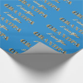 Opa I hou van Blue Gold Sparkles Typografie Cadeaupapier (Hoek)
