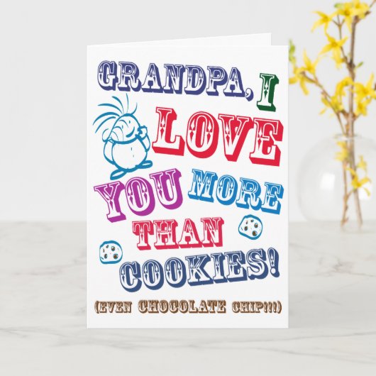 Opa I houdt van u meer dan Koekjes! Kaart (Gele Bloem)