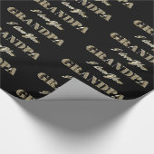 Opa I houdt van zwarte gouden sparken Typografie Cadeaupapier (Hoek)