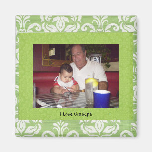 Opa: "I Love Grandpa" Foto Lijst Magnet