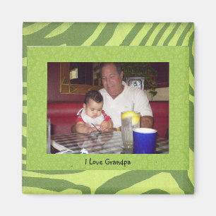 Opa: "I Love Grandpa" Photo Lijst Magnet