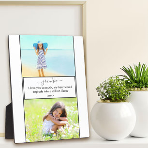 Opa I Love You - 2 Photo White en Grey Fotoplaat