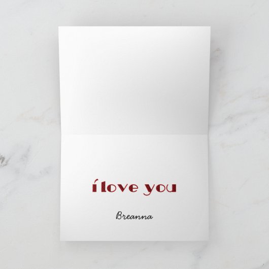 Opa I Love You Cute Cupid Typography Valentijn Feestdagen Kaart (Binnen)