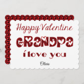 Opa I Love You Cute Cupid Typography Valentijn Feestdagenkaart (Voorkant / Achterkant)