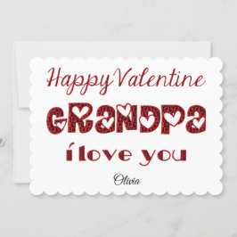Opa I Love You Cute Cupid Typography Valentijn Feestdagenkaart