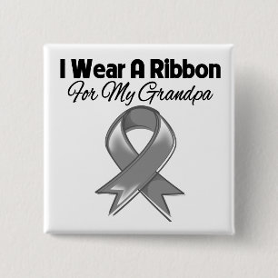 Opa - Ik Draag een grijs lint Vierkante Button 5,1 Cm