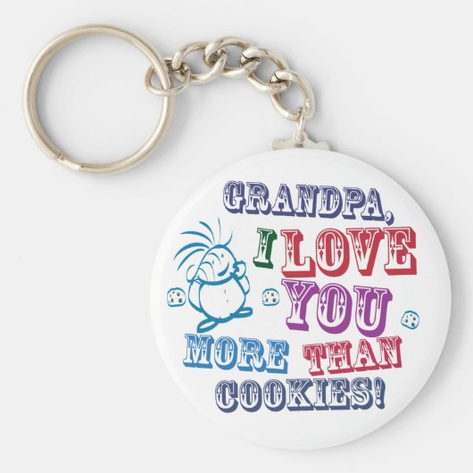Opa ik hou meer van je dan van koekjes! sleutelhanger (Voorkant)