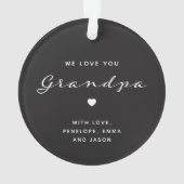 Opa ingesteld | Foto- en hartsteenkool Ornament (achterkant)