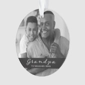 Opa ingesteld | Foto- en hartsteenkool Ornament (voorkant)