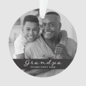 Opa ingesteld | Foto- en hartsteenkool Ornament (voorkant)