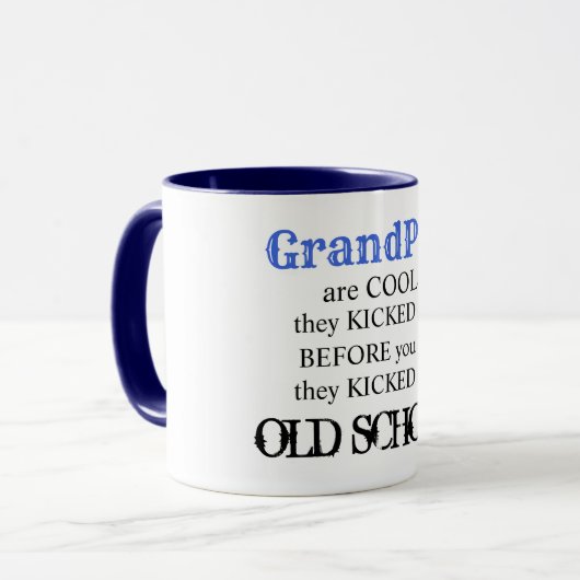 Opa is cool beste oude school grappig schattig cit mok (Voorkant links)