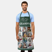 Opa is de beste Chef Green Photo Collage Schort (Gedragen)