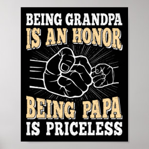 Opa is een eer Papa is onbetaalbaar vader Fa Poster