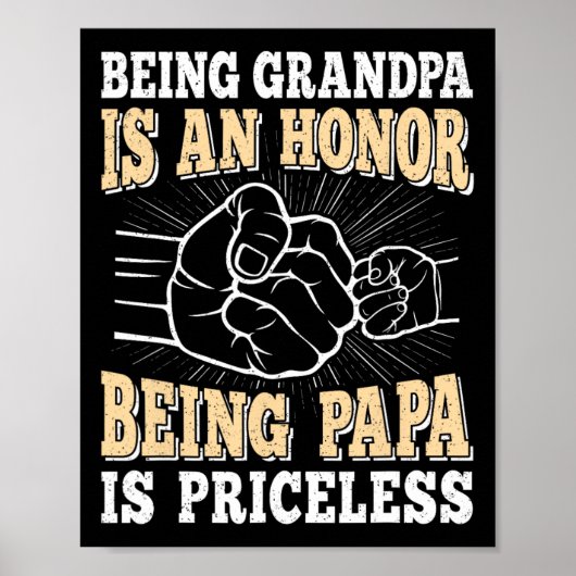 Opa is een eer Papa is onbetaalbaar vader Fa Poster (Voorkant)