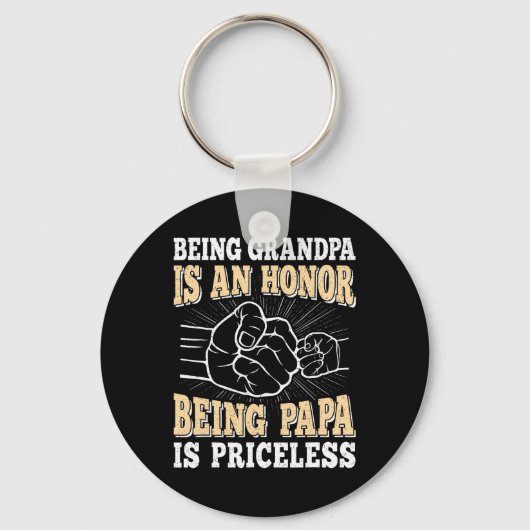 Opa is een eer Papa is onbetaalbaar vader Fa Sleutelhanger (Voorkant)
