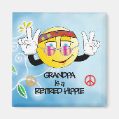 Opa is een rumoe Hippie, kleurrijk ontwerp, Magn Magneet (Voorkant)