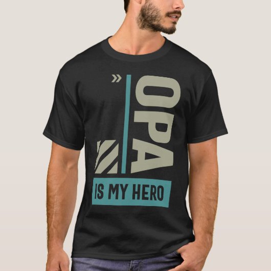 Opa is Mijn Hero T-shirt (Voorkant)