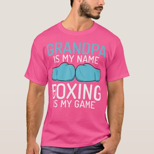 Opa is mijn naam Boxing is mijn spelletje sport ve T-shirt (Voorkant)