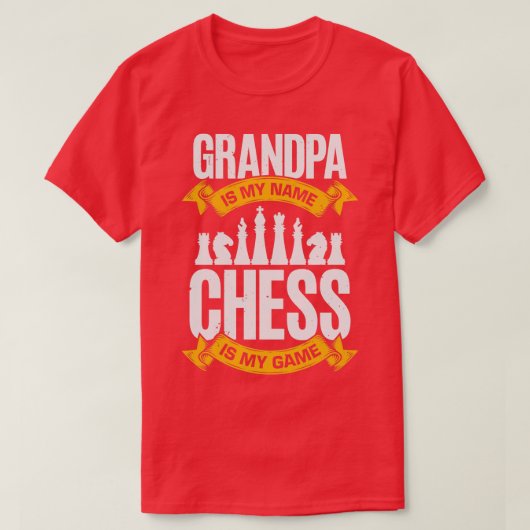 Opa is mijn naam Chess is mijn spel T-shirt (Design voorkant)