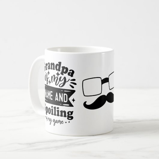 Opa is mijn naam en spil is mijn Mok (Voorkant links)