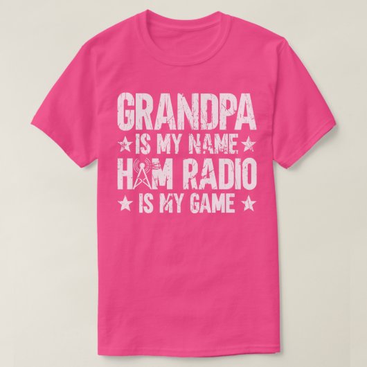 Opa is mijn naam Ham Radio is mijn game-radio T-shirt (Design voorkant)