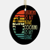 Opa is mijn naam koken is mijn spelletje sport keramisch ornament (Rechts)
